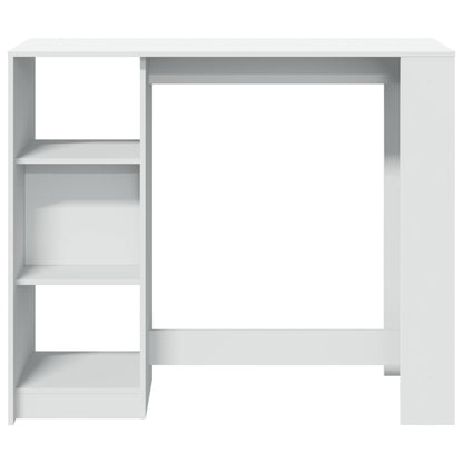 Barbord med hylle hvit 124x46x103,5 cm sponplate