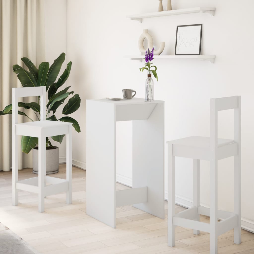 Barbord hvit 51x50x103,5 cm konstruert tre