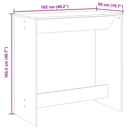 Barbord hvit 102x50x103,5 cm konstruert tre