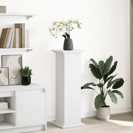 Blomsterstativ Pidestall med oppbevaring Hvit 31x30x90 cm