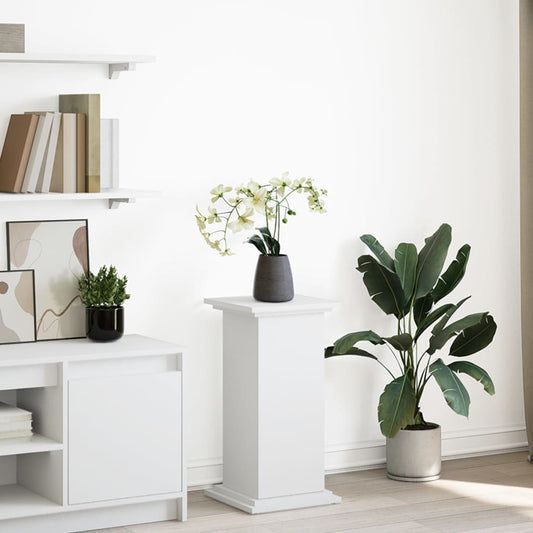 Blomsterstativ Pidestall med oppbevaring Hvit 31x30x60 cm
