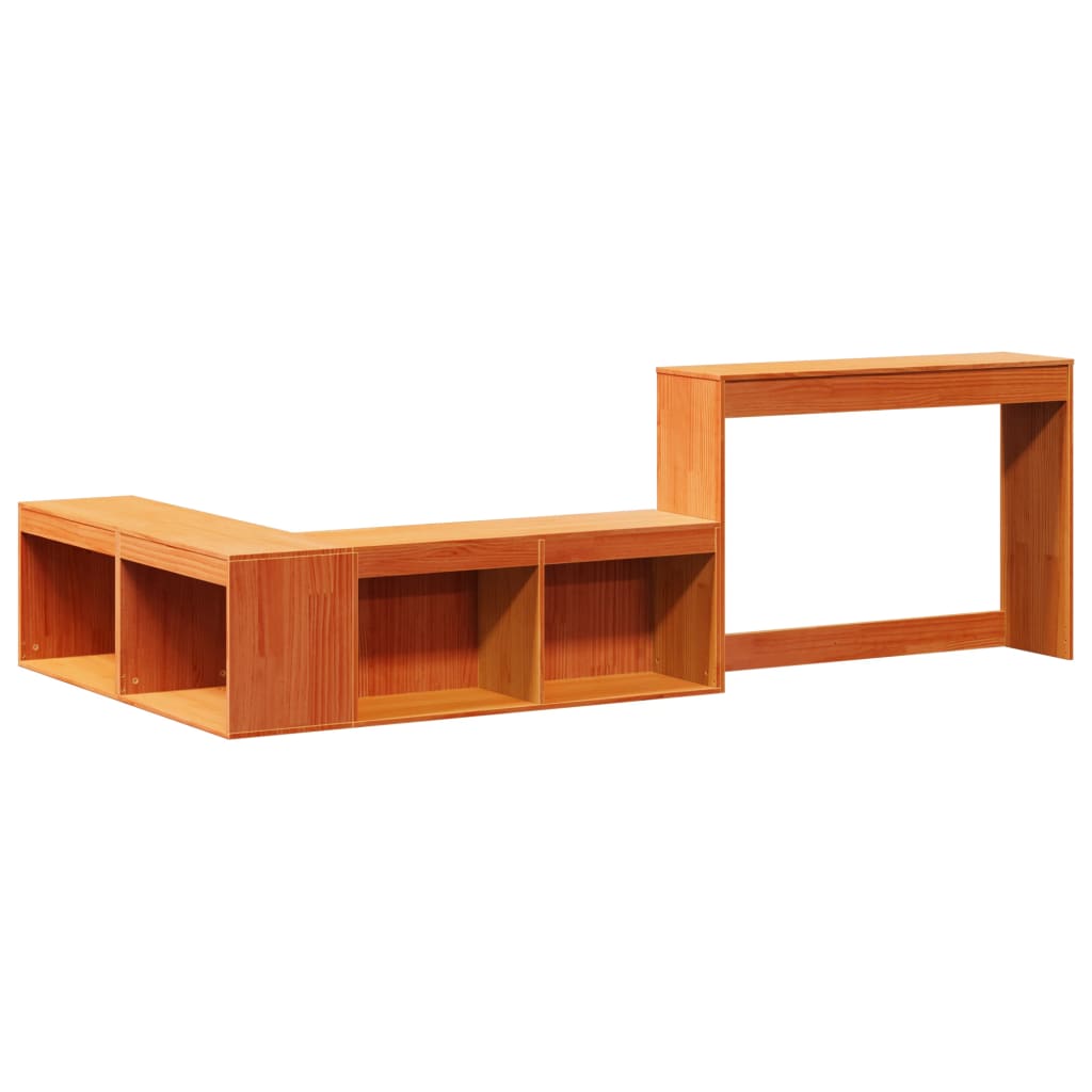 Nattbord Sengbord Tre voksbrun med skrivebord 222x122x75 cm heltre furu