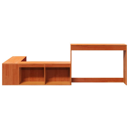 Nattbord Sengbord Tre voksbrun med skrivebord 222x122x75 cm heltre furu