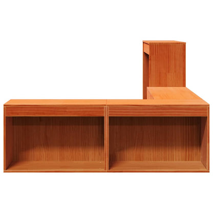 Nattbord Sengbord Tre voksbrun med skrivebord 222x122x75 cm heltre furu