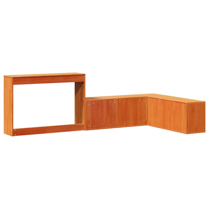 Nattbord Sengbord Tre voksbrun med skrivebord 222x122x75 cm heltre furu