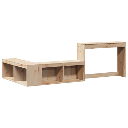 Nattbord Sengbord Tre heltre furu med skrivebord 222x107x75 cm
