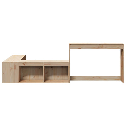 Nattbord Sengbord Tre heltre furu med skrivebord 222x107x75 cm