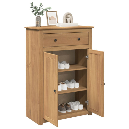 Skoskap Skohylle Skobenk Tre PANAMA 80x40x114 cm heltre furu