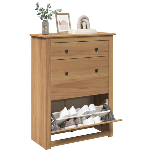 Skoskap Skohylle Skobenk Tre PANAMA 80x35x105 cm heltre furu