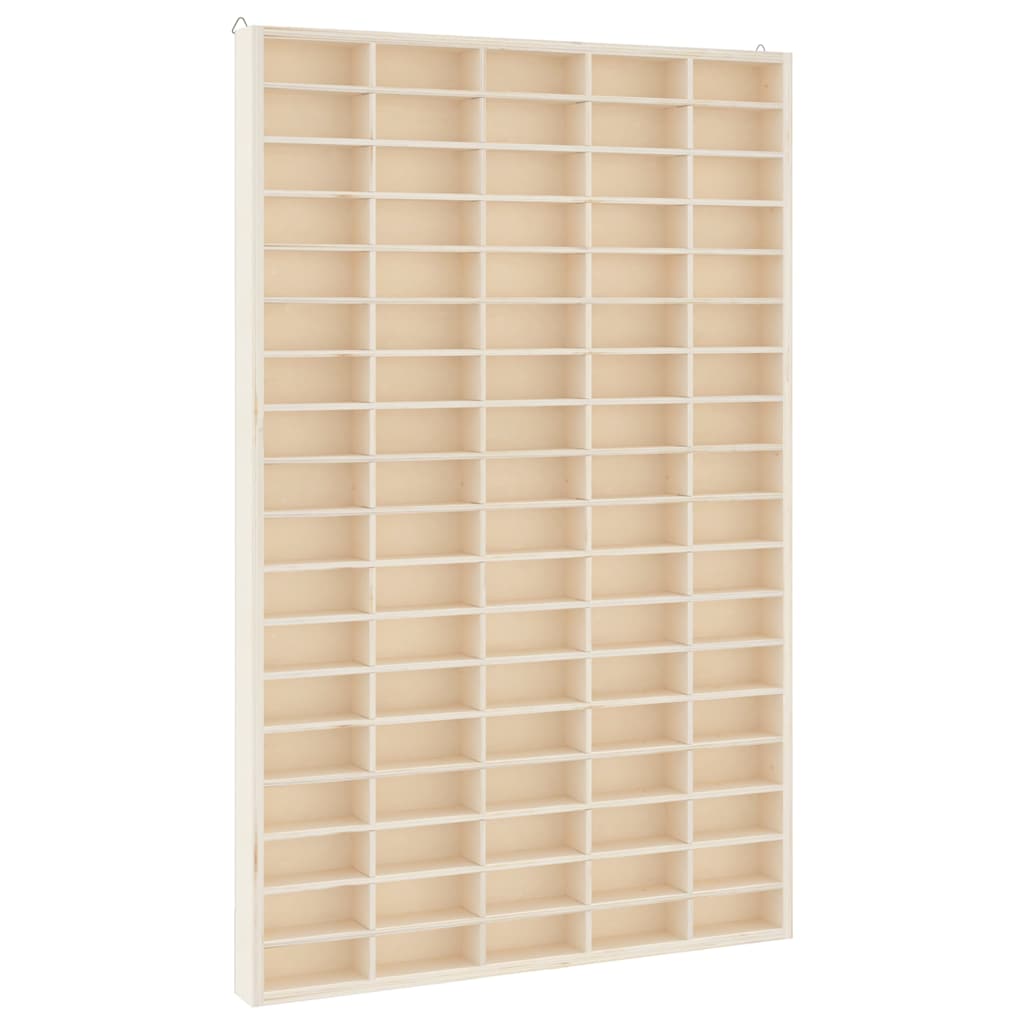 Vegghylle Tre samlerutstilling i Tre med 90 rom 50,5x4,5x79 cm