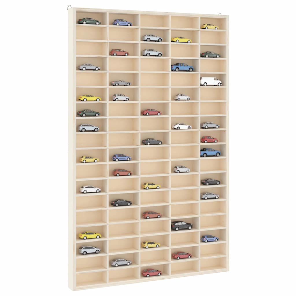 Vegghylle Tre samlerutstilling i Tre med 90 rom 50,5x4,5x79 cm