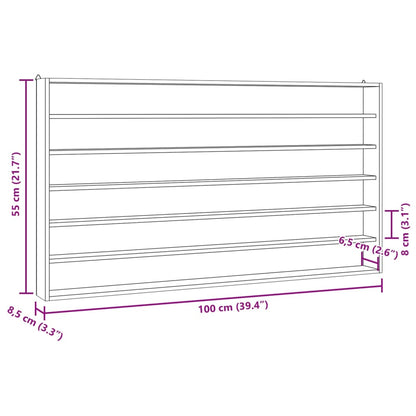 Vegghylle Tre samlermonter med 6 hyller 100x8,5x55 cm