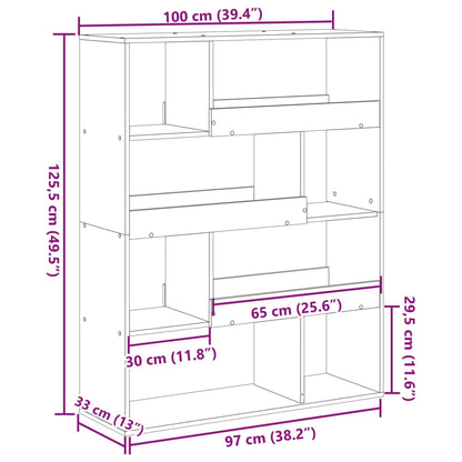 Bokhylle Svart 100x33x125,5 cm
