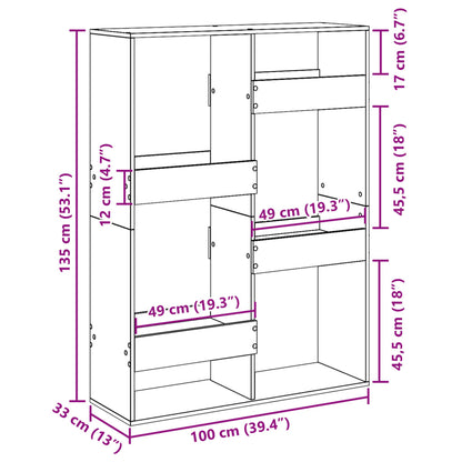 Bokhylle Svart 100x33x135 cm