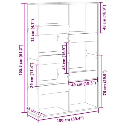 Bokhylle Svart 100x33x155,5 cm