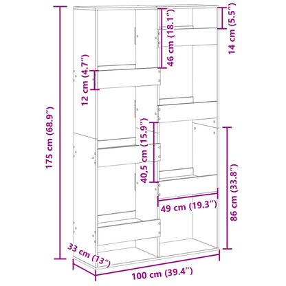 Bokhylle Sonoma Eik 100x33x175 cm