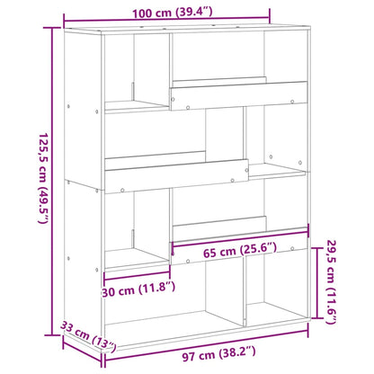 Bokhylle Svart 100x33x125,5 cm