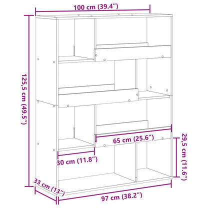 Bokhylle Brun Eik 100x33x125,5 cm