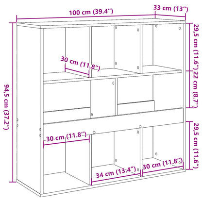 Bokhylle Svart 100x33x94,5 cm