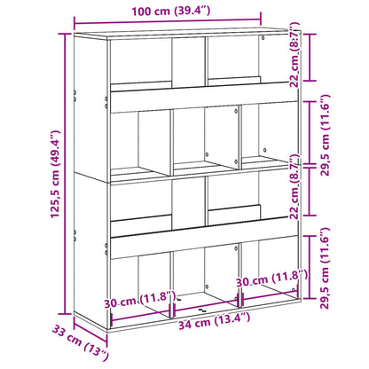 Bokhylle Svart 100x33x125,5 cm