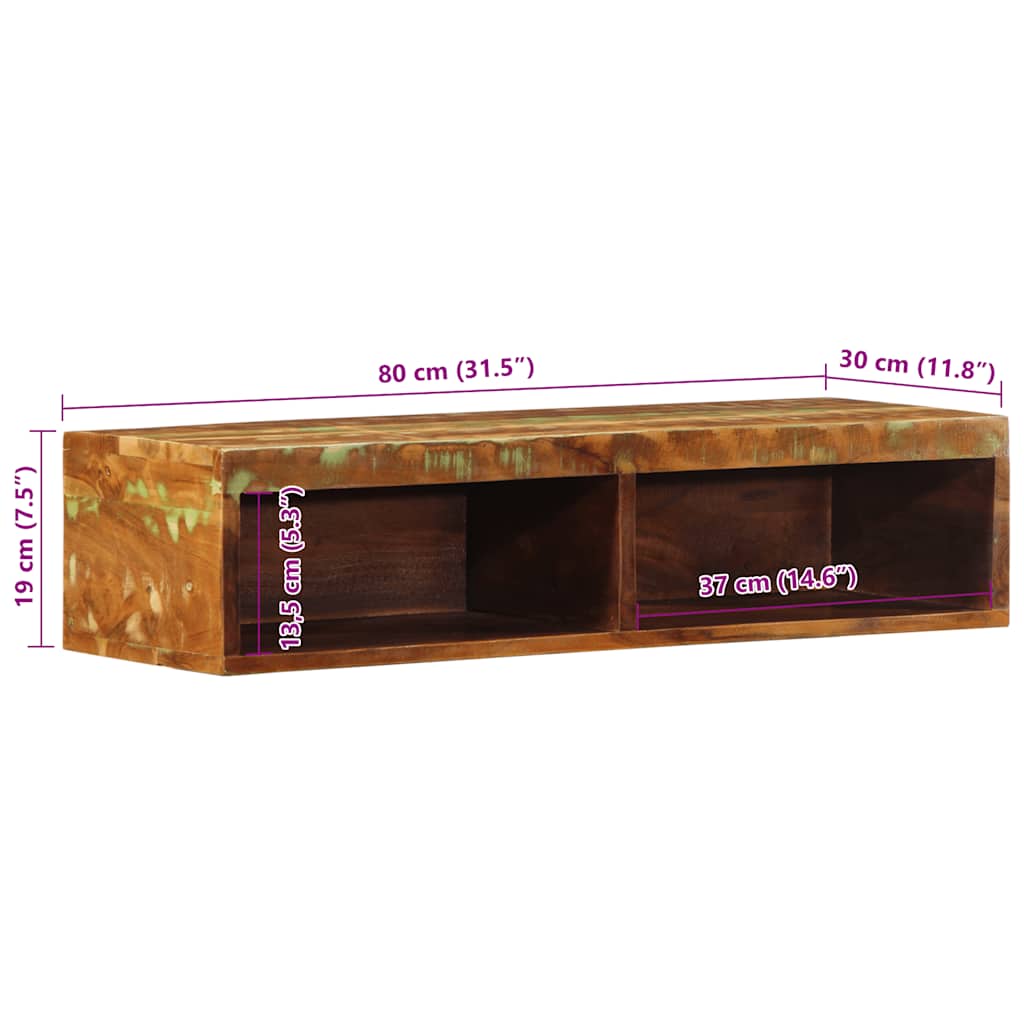 TV-Møbel Tre Tv-benk Veggmontert 80x30x19 cm grovt heltre mangotre