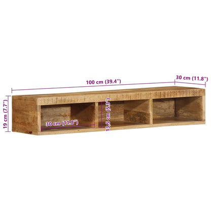 TV-Møbel Tre Tv-benk Veggmontert 100x30x19 cm grovt heltre mangotre
