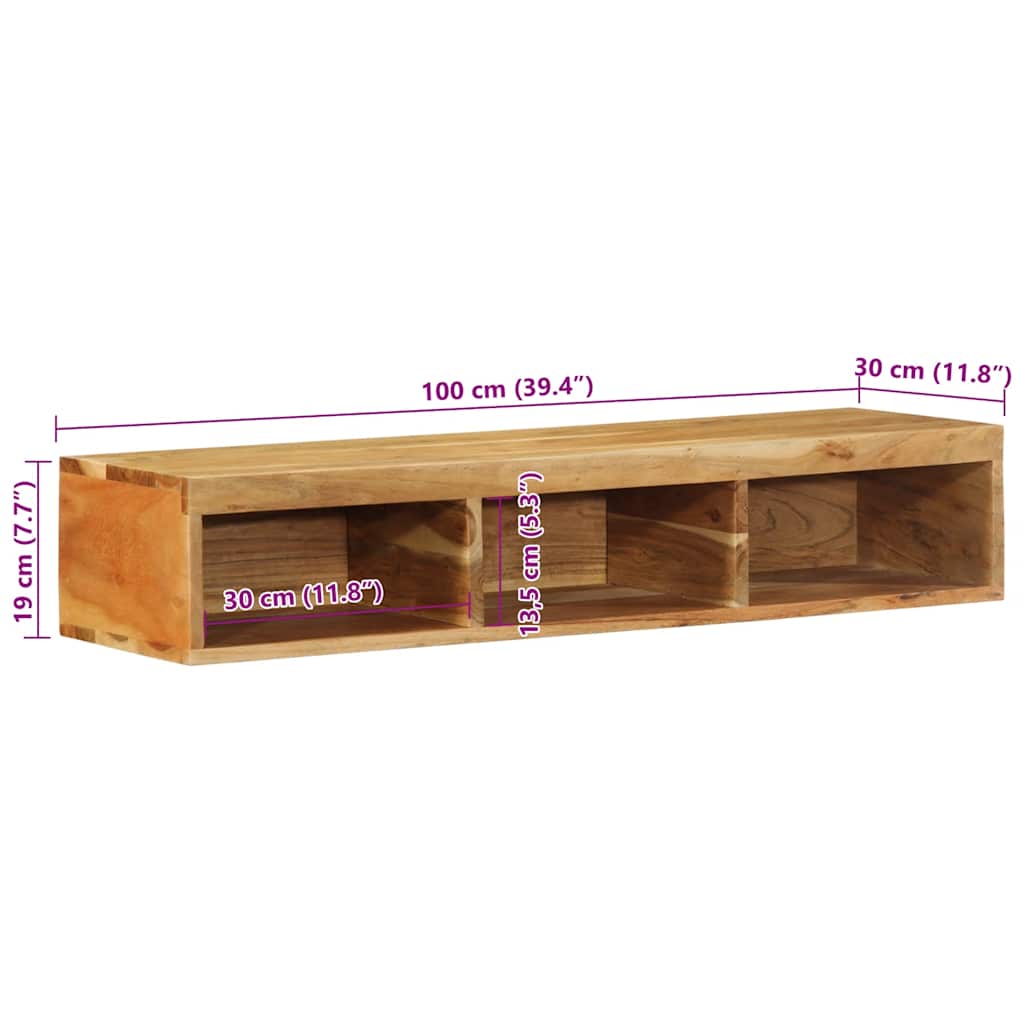 TV-Møbel Tre Tv-benk Veggmontert 100x30x19 cm heltre akasie