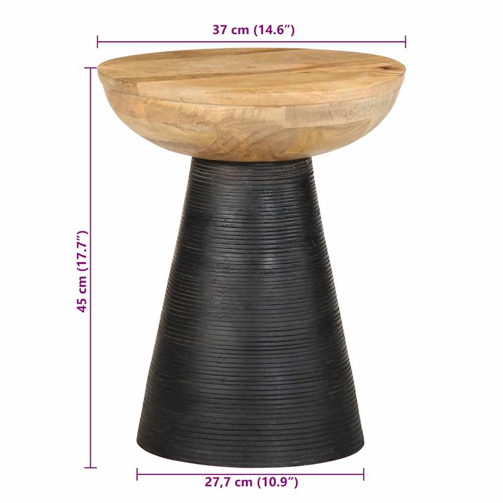 Sidebord Svart Ø37x45 cm heltre mango