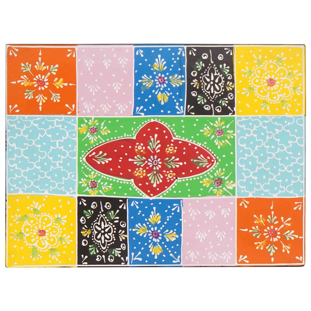 Oppbevaringskiste Flerfarget 40 x 30 x 30 cm Massivt mangotre