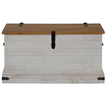 Oppbevaringskiste HALDEN Hvit 91x48x47 cm heltre furu