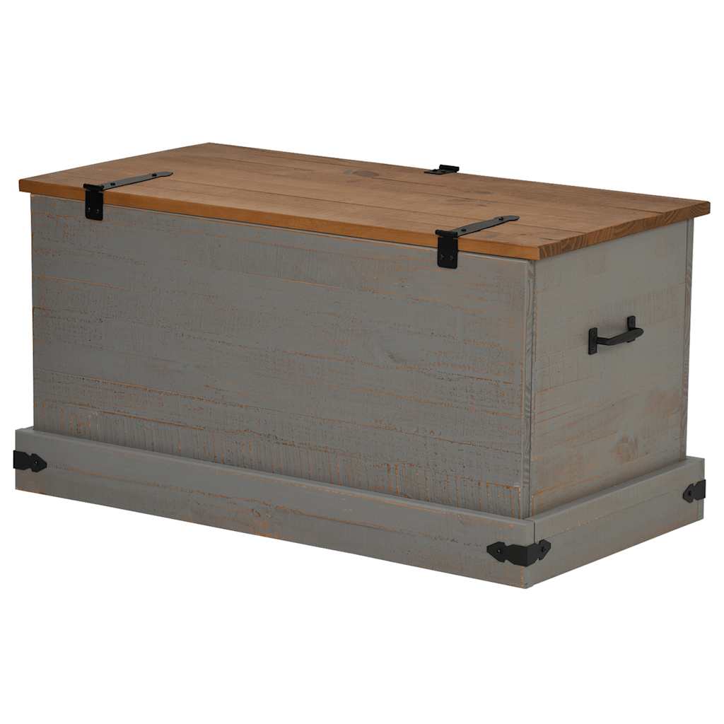 Oppbevaringskiste HALDEN Grå 91x48x47 cm heltre furu