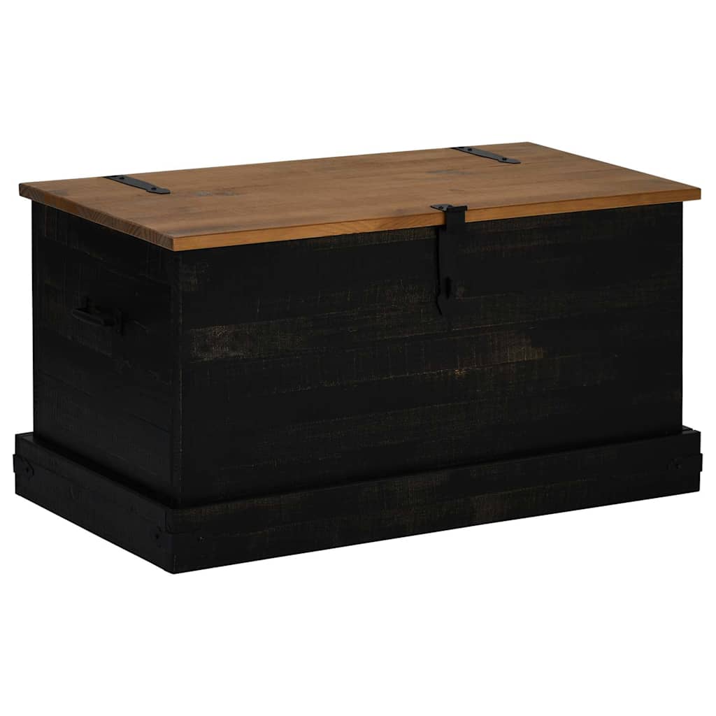 Oppbevaringskiste HALDEN Svart 91x48x47 cm heltre furu