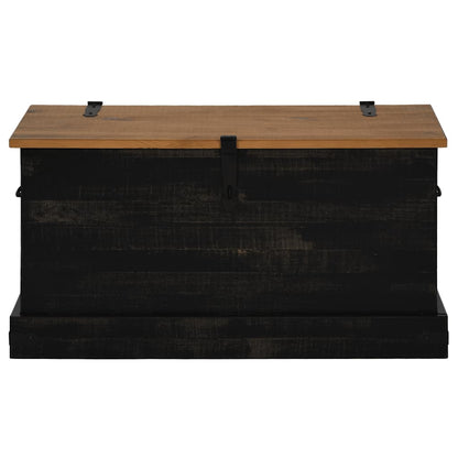 Oppbevaringskiste HALDEN Svart 91x48x47 cm heltre furu