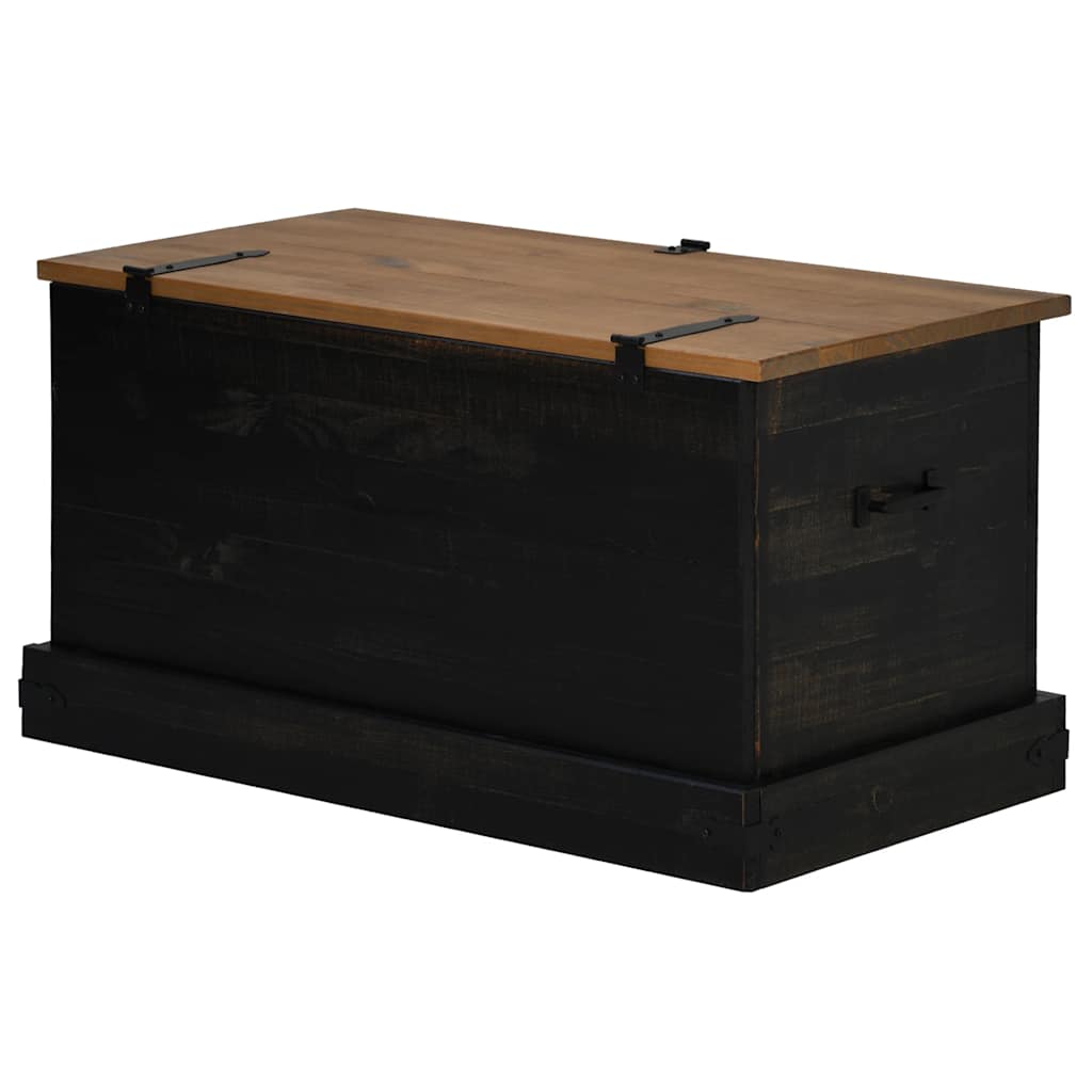 Oppbevaringskiste HALDEN Svart 91x48x47 cm heltre furu