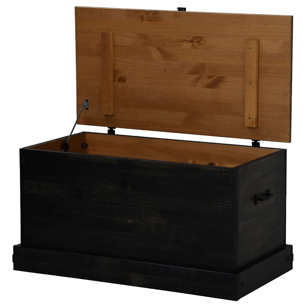 Oppbevaringskiste HALDEN Svart 91x48x47 cm heltre furu