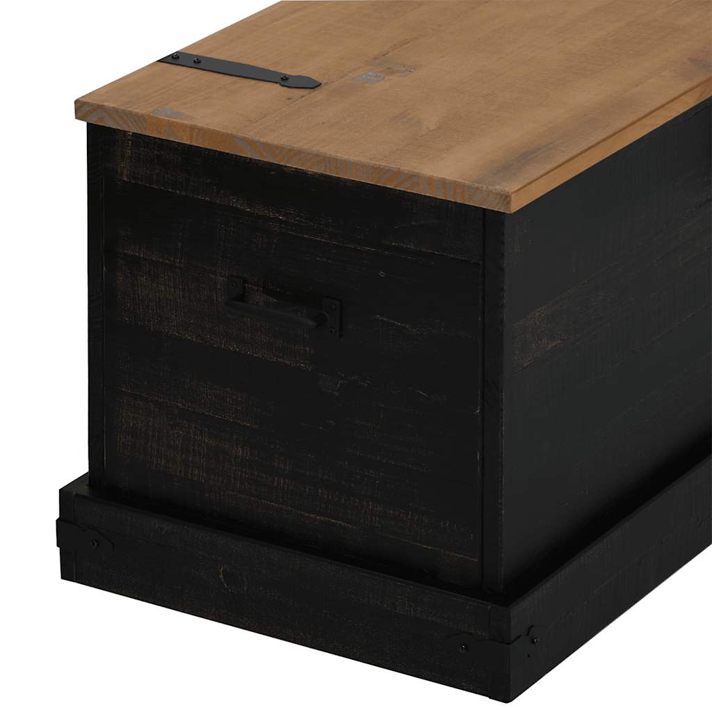 Oppbevaringskiste HALDEN Svart 91x48x47 cm heltre furu