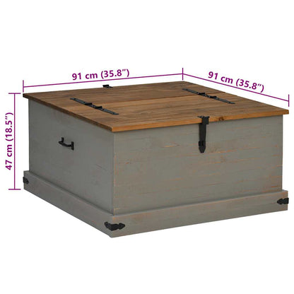 Oppbevaringskiste HALDEN Grå 91x48x47 cm heltre furu