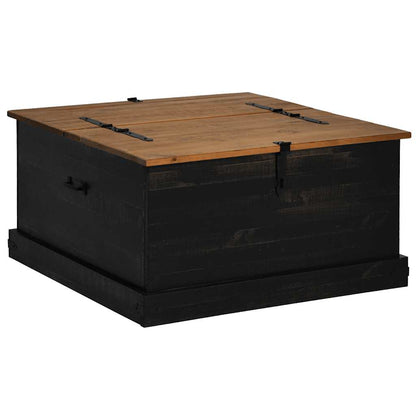 Oppbevaringskiste HALDEN Svart 91x91x47 cm heltre furu