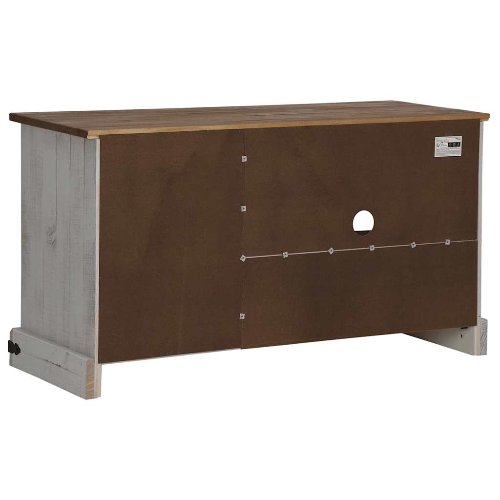 TV-Møbel Hvit TV-skap HALDEN med skyvedør 110x40x60 cm heltre