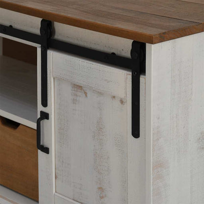 TV-Møbel Hvit TV-skap HALDEN med skyvedør 110x40x60 cm heltre