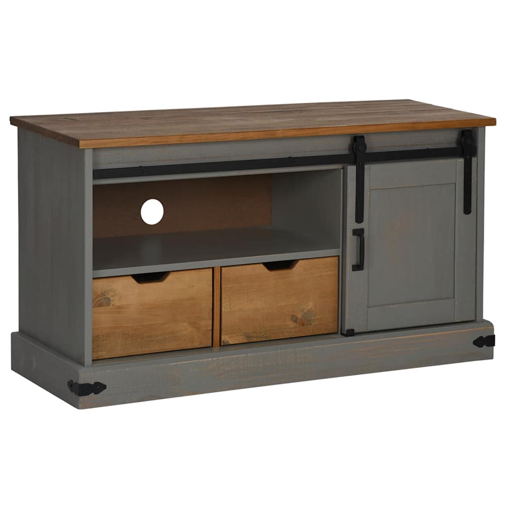 TV-Møbel Grå TV-skap HALDEN med skyvedør 110x40x60 cm heltre
