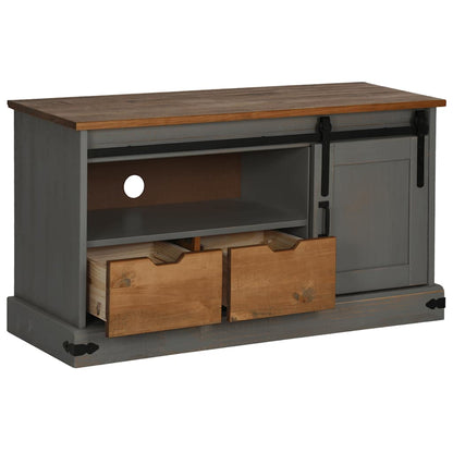 TV-Møbel Grå TV-skap HALDEN med skyvedør 110x40x60 cm heltre