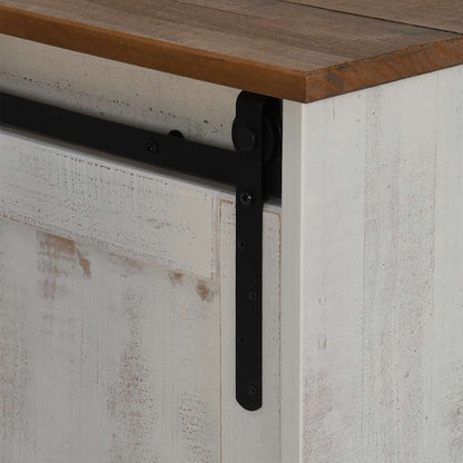 TV-Møbel Hvit TV-skap HALDEN med 2 skyvedører 150x40x60 cm heltre