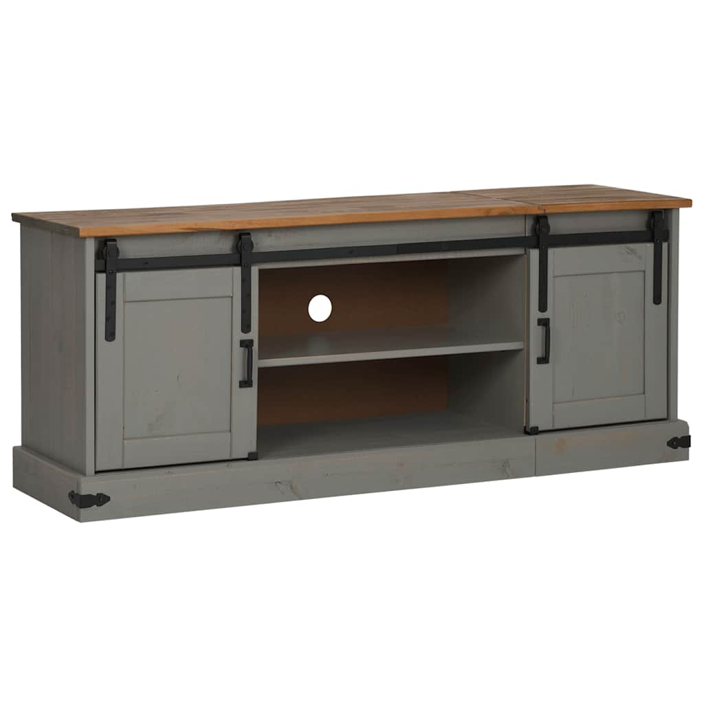 TV-Møbel Grå TV-skap HALDEN med 2 skyvedører 150x40x60 cm heltre