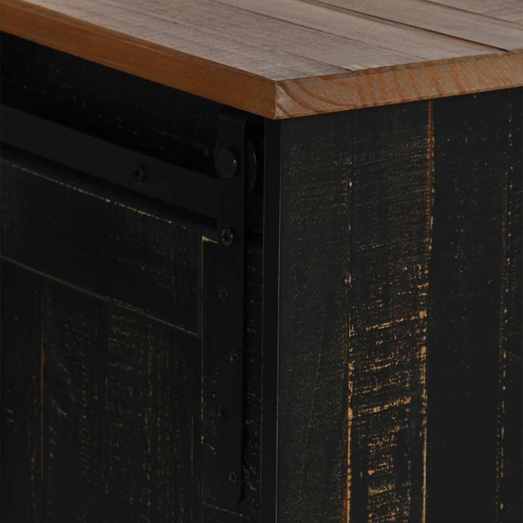 TV-Møbel Svart TV-skap HALDEN med 2 skyvedører 150x40x60 cm heltre