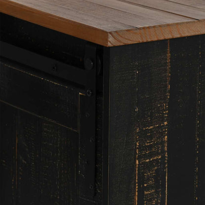 TV-Møbel Svart TV-skap HALDEN med 2 skyvedører 150x40x60 cm heltre