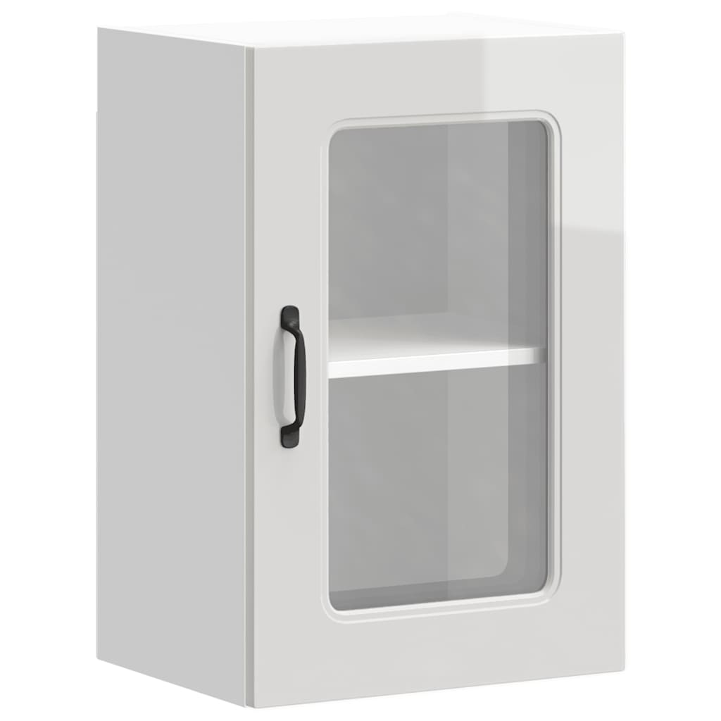 Kjøkkeninnredning Overskap veggskap med glassdør Høyglans hvit