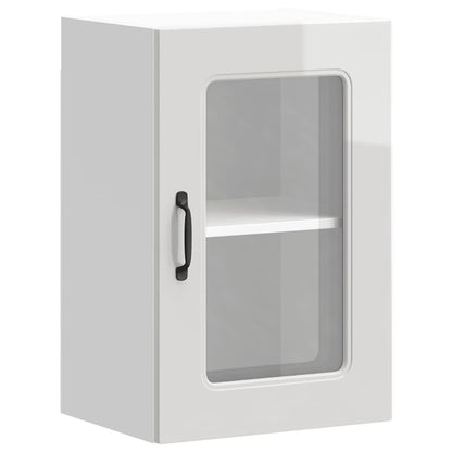 Kjøkkeninnredning Overskap veggskap med glassdør Høyglans hvit