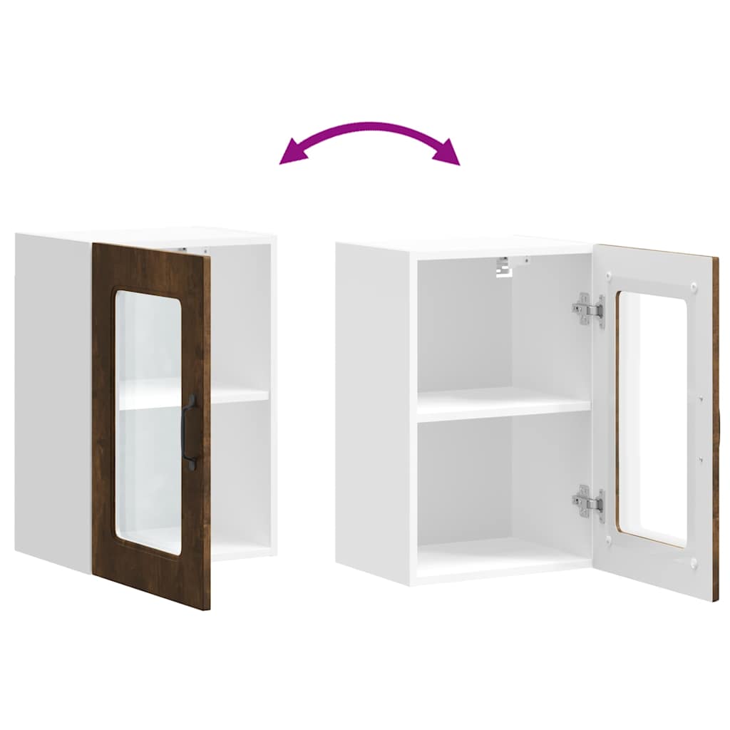 Kjøkkeninnredning Overskap veggskap med glassdør Kalmar Røkt eik