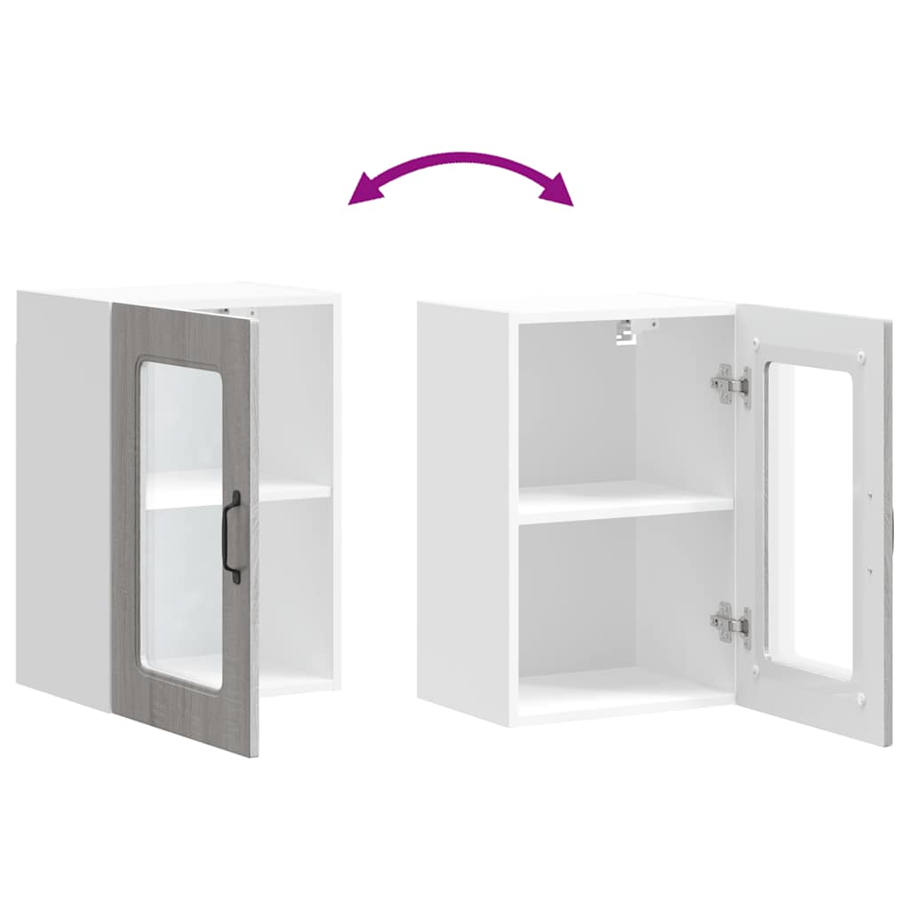 Kjøkkeninnredning Overskap veggskap med glassdør Kalmar Sonoma Grå